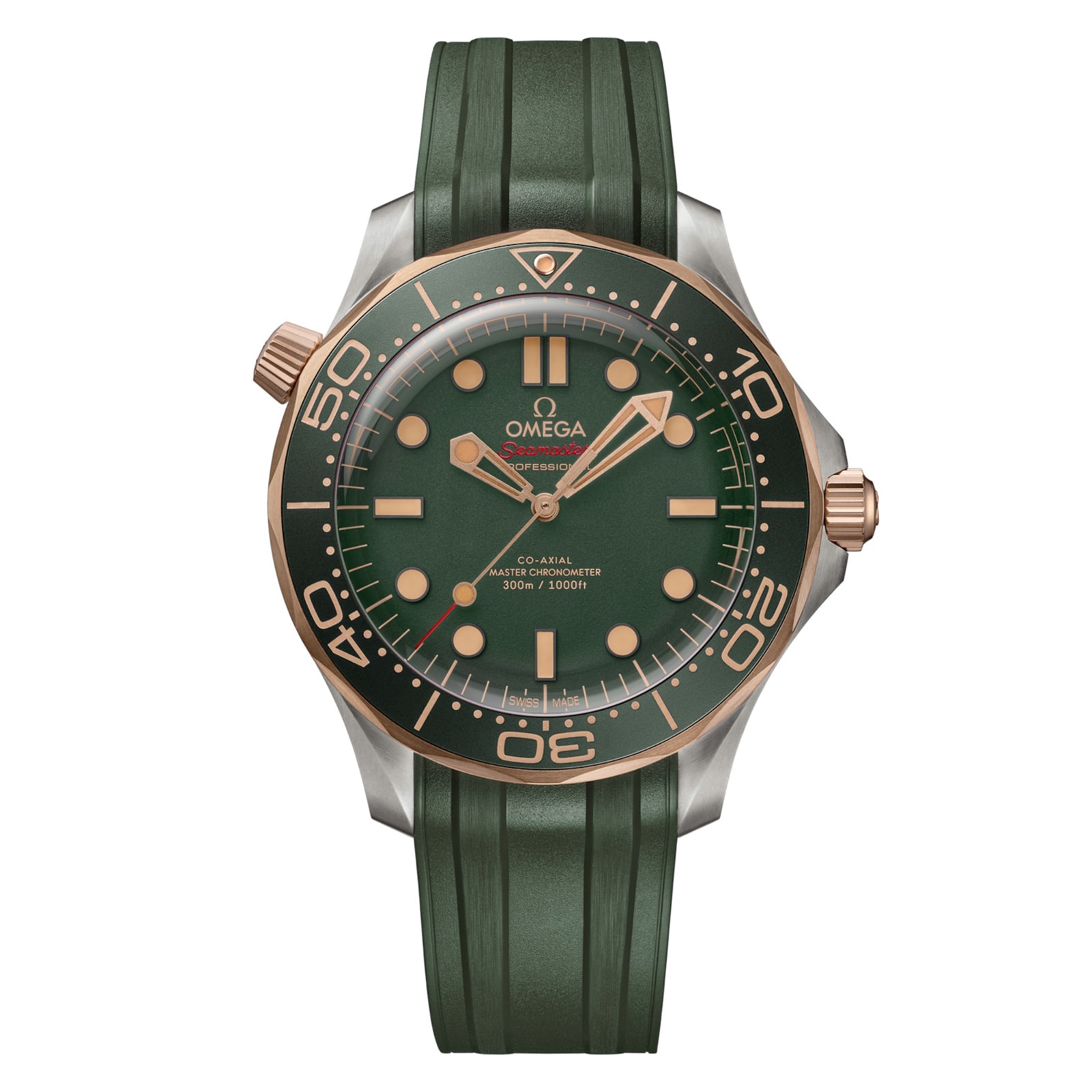 vgzqepgufuo.jpg Omega Seamaster Diver 300M 42mm Mens Watch Green Rubber MPN: O21092422010001 - Image 1