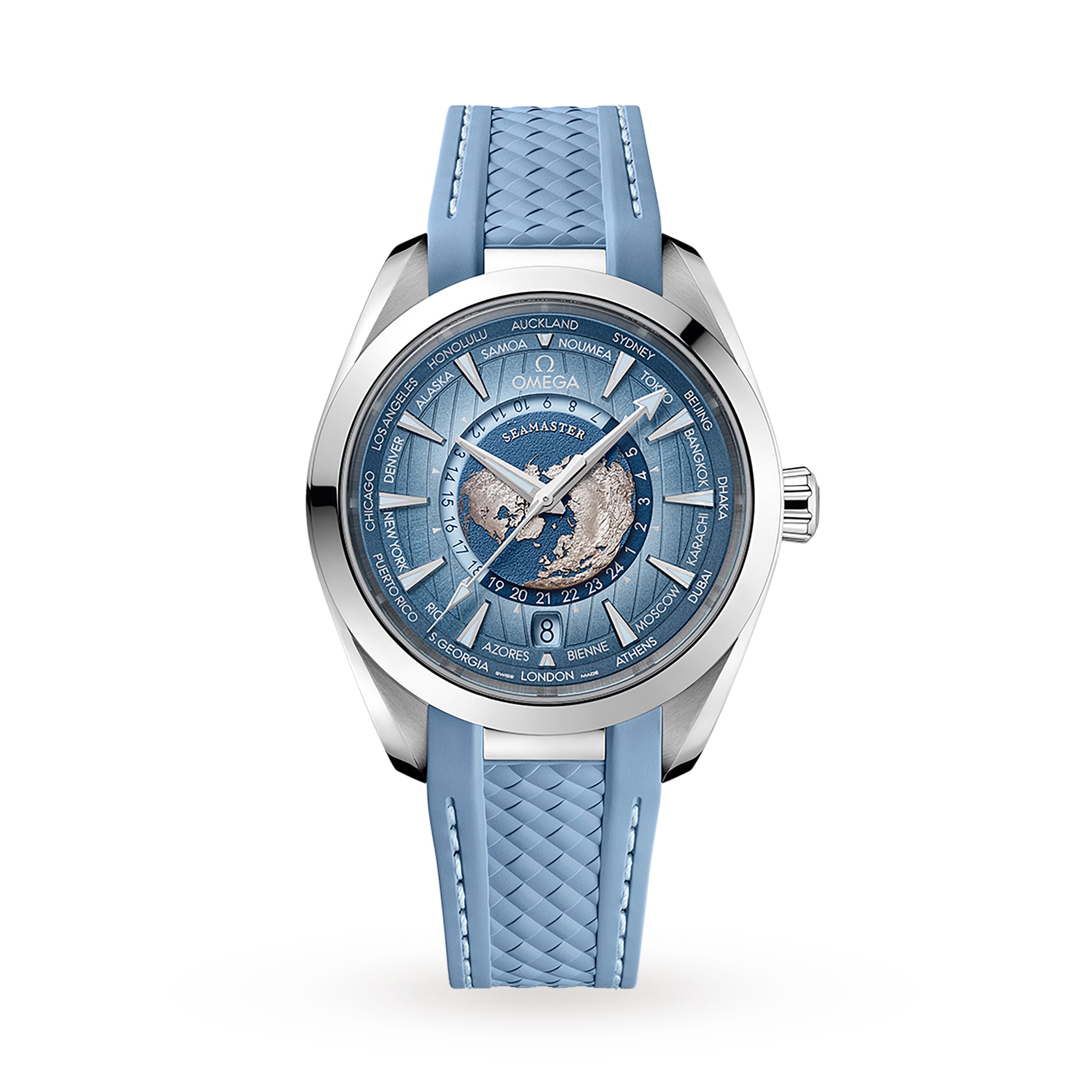 pznzjq3i40f.jpg Omega Seamaster Aqua Terra 150M Co-Axial Master Chronometer Gmt Worldtimer 43mm Summer Blue MPN: O22012432203002 - Image 1